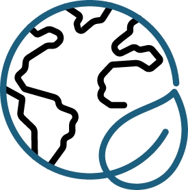 Globe with leaf icon