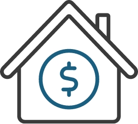 Home with dollar sign icon